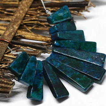 Vysoko kvalitné modrá zelená chrysocolla kameň 11 kusov stick prívesok nastaviť 15-40 mm módne ženy elegantné šperky čo B1556