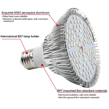 E27 Žiarovka Pre Rastliny LED Rásť Svetlo celé Spektrum Rásť Žiarovky Phyto Lampa Fotosyntézy Pre Vnútorné Kvety a Rastliny Rastú