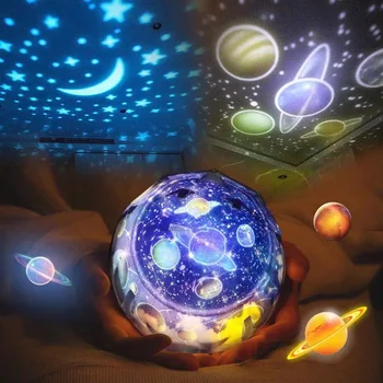 Hviezdne Nebo v Noci Svetlo Planéty Magic Projektor Zem, Vesmír LED Lampa Farebné Otočiť Blikajúce Hviezdy Deti Vianočný Darček