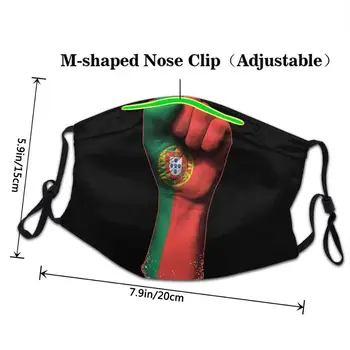 Pod vlajkou Portugalska Na Vznesené Clenched Päsť DIY mascarilla Deti dospelí muži ženy mascarillas de tela lavables con filtro