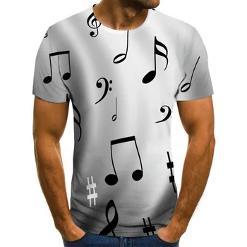 2021 Nové T-shirt pánske Hudby Symbol T-shirt 3D Gitara T-shirt Vytlačené Gotický Anime Oblečenie-Krátke rukávy T-shirts 110-6XL