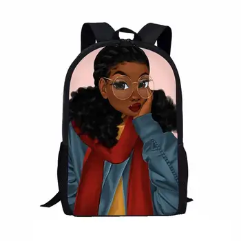 HYCOOL Školské Tašky Batoh Africké Čierne Africké Dievča Tlač Schoolbags pre Dospievajúce Dievčatá, Deti, Deti Krásy Knihu Taška Satchel