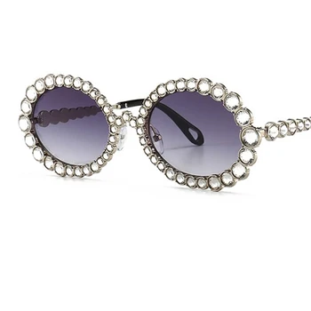 Retro vintage oválne slnečné okuliare dámy luxury diamond Odtiene Okuliare slnečné okuliare pre ženy značky dizajnér žena uv400