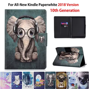 Puzdro Pre Amazon Nový Kindle Paperwhite 2018 vydané Kryt Funda pre Kindle Paperwhite 4 10. Generácie Módne Zvierat Shell