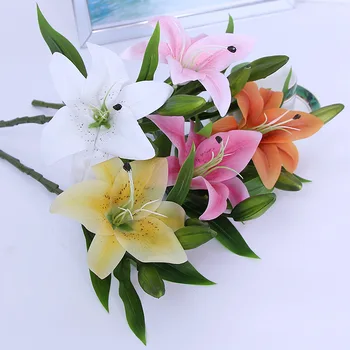 Jeden umelé lily malý tiger orchid šesť petal textílie simulácia kvet rodiny svadbu, dovolenku hotel dekorácie dodávky