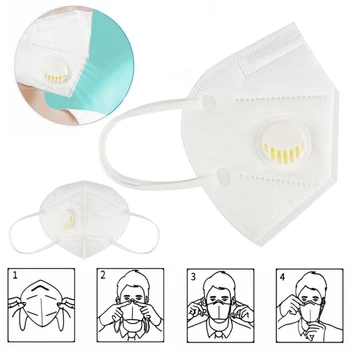 10/20/30/50/100 ks opakovane dospelých maska proti prachu 5 vrstiev ochrany maska rovná ffp2 ochranný Respirátor, maska s dych ventil