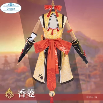 Anime Genshin Vplyv Xiangling Cosplay Kostým Hra Vyhovovali Krásne Jednotné Xiang Ling Celý Set Halloween Kostým Pre Ženy, Dievčatá Cu