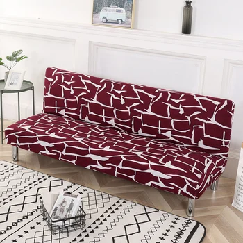 Rozťahovací gauč posteľ vzťahuje na gauč kryty na obývacia izba, plne zabalené kvetinový vytlačené pružný spandex materiálom, mäkké poťahy