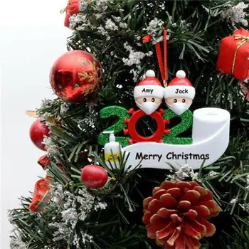 2020 Vianočné Ozdoby Osobné Prežil Rodina 2 3 4 5 Živice Dekorácie Maskované Ručne prať Vianočný Stromček Visí Prívesok