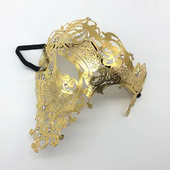 GNHYLL maska Lebky Benátskej Maškaráda Zlato Mardi Gras Kostým mascaras halloween masky laserové rezanie kovu karnevalové masky