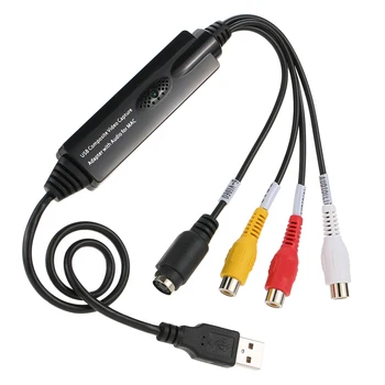 USB Audio Video Grabber, Záznamník Zachytiť Karty Adaptéra pre MAC OS 10.4 - 10.12 Videokamera VHS Pásky VCR DVD