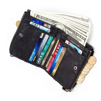 2020 Hot Predaj Vintage Mužov Peňaženky, Kožené Krátke Peňaženky Muž Multifunkčné Cowhide Kabelku RFID Mince Vrecku Fotografiu Držiteľa Karty