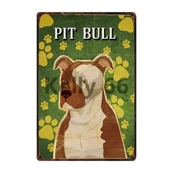 [ Kelly66 ] domáce Zvieratá Upozornenie Psov Pravidlá S Newfoundland Pit Bull Kovové Prihlásiť Domova Bar Múr Umenia Maľby 20*30 CM Veľkosť DG-32
