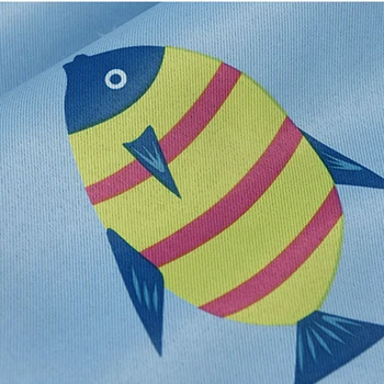 Cartoon Rýb, Morských Koralov Tlač Opony Stredomoria Deti Chlapcov Dievča Štúdia Dvere obývačky, Spálne, Závesy Panel wp216C