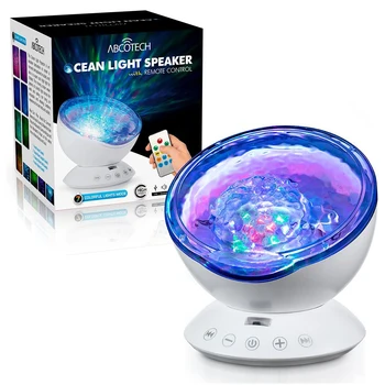 Diaľkové Ovládanie LED Oceánu Vlny Hudby Projektor Svetlo 7 Farieb Svetla Vstavaný Hudobný Prehrávač Pre Relaxačnú Atmosféru Svadby Dekor D30