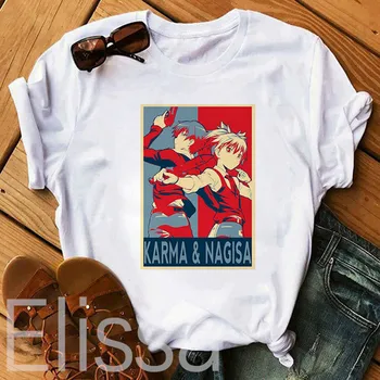 Anime Atentát Triede Tričko Ženy Korosensei T Shirt Legrační Karikatúra Tlače grile T shirt Streetwear populárne Topy Tees