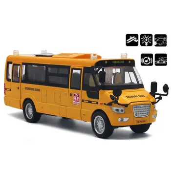 Školský Autobus Hračka Die Cast Vozidiel Žltá Veľké Zliatiny Vytiahnuť Späť 9