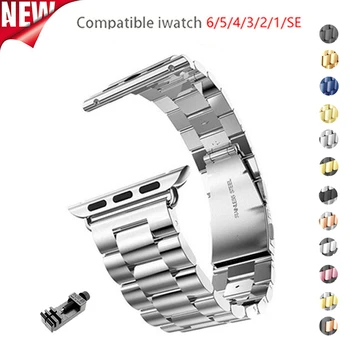 Popruh pre apple hodinky kapela 44 mm 40 mm z nehrdzavejúcej ocele iwatch slučky 42mm 38 mm kovový náramok apple hodinky 6/se5/4/3/2/1 44 mm