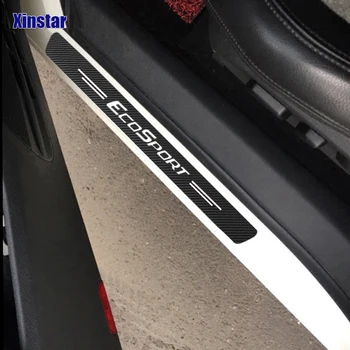 4pcs uhlíkových vlákien dvere auta ochrany nálepka pre Ford Fiesta Mondeo Fusion Uniknúť Okraji Ecosport Kuga