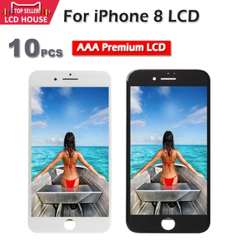 10pcs/Veľa Trieda AAA Displej Pre iPhone 8 8G Dotykový LCD Displej Úplné Nahradenie Montáž 3D Dotykový Black White Kompletný LCD Displej