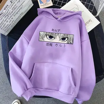 Nahnevaný Killua Diabol Oko Hoodies 2021 Módne Bežné Grafickým Kapucňou, Anime Mikina Voľné Kawaii Streetwear Nadrozmerné Hoody