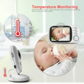 VB603 Video Baby Monitor 2.4 G Bezdrôtový 3,2 Palcov LCD 2 Way Audio Hovoriť Nočné Videnie Dohľadu Bezpečnostné Kamery Opatrovateľky