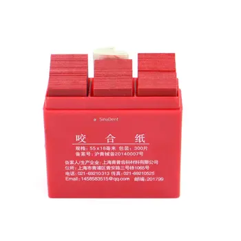 300 List / Box Zubné Formuloval Papierové Prúžky, Modro Červená 55*18 mm Zubné Laboratórium Výrobky na Bielenie Zubov Stomatológia