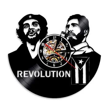 Fidel Castro, Che Guevara Kubánskej Vinyl Nástenné Hodiny Havana Kuba Revolúcie Nástenné Hodiny Sledujte Viva Decor Cuba Libre Kubánska Vlajka