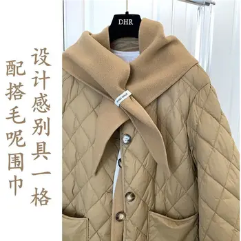 Šál s Plaided Dlhé Voľné Vintage Parkas Kabát Návrhár Luxusných Ženské Oblečenie na Jeseň Zima Harajuku Kpop Elegent
