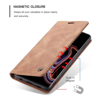 Kožené Magnetické Flip puzdro pre Samsung Poznámku 10 S20 ultra S10 S9 S8 Plus S10E S7 Okraji A50 A70 A30 A40 A80 A20 M20 Peňaženky Kryt