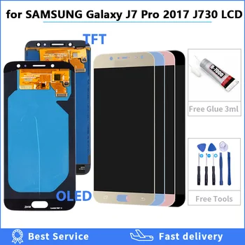 OLED lcd J7 2017 pre Samsung Galaxy J730F J730GM J730G J730 Displej J7 Pro LCD dotykový displej montáž Nastaviteľné Digitalizátorom.