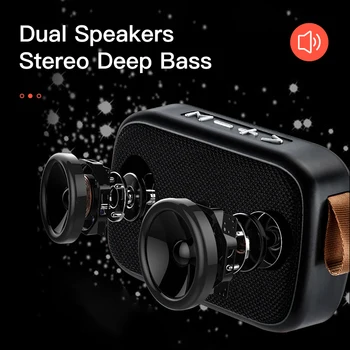 KUULAA Mini Bluetooth Reproduktor Prenosný Bezdrôtový Reproduktor Zvuk 3D Stereo Hudbu Surround Vonkajší Reproduktor Podpora FM TFCard