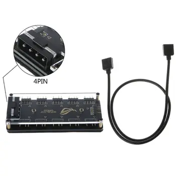 AURA SYNC 5V 3-pin RGB 10 Hub Rozbočovač Napájania SATA 3pin ARGB Adaptér Predlžovací Kábel pre GIGABYTE MSI A SUS ASRock LED M5TB