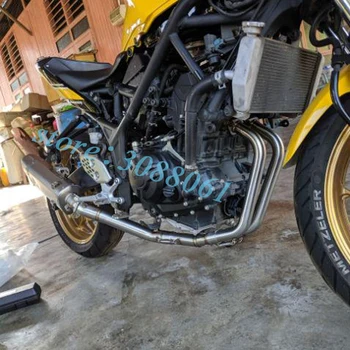 Slip Na Yamaha YZF R25 R3 MT-03 Motocykel Celý Výfukový Systém Uniknúť Modifikované Predné Uprostred Prepojenie Potrubia Bez Šál 51mm