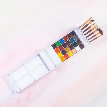 Nové Vysoko Kvalitné 24 Pevných vodové farby Palety s Umelcov Štetec Pro Maľovanie Štetcom Auta NewTrending Farby Nástroj Umelecké potreby