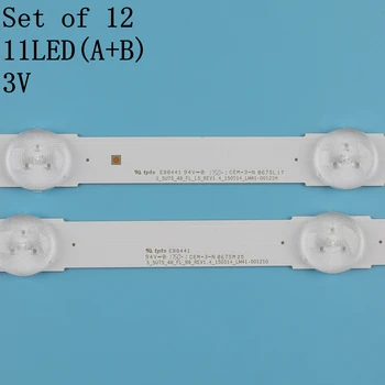 Nový kit 12pcs podsvietenie LED pásy pre Samsung UE48JU6060 V5DU-480DCA-R1 V5DU-480DCB-R1 BN96-34793A BN96-34794A UE48JU6400K