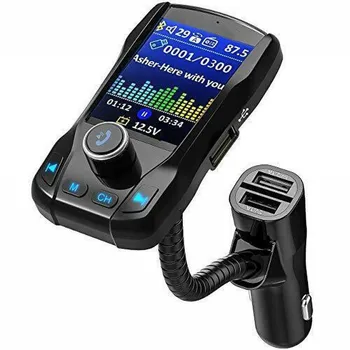 Bluetooth Auta, FM Vysielačom Farebný Displej MP3 Prehrávač Hudby voľné Ruky, Radio do Auta, Adaptér Duálny USB Nabíjačka Pre iOS a Android