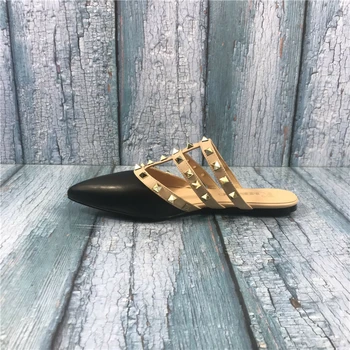 Kmeioo Módne Ženy Lete Nit Papuče dámske Topánky Flip Flops List Ukázal Prst Luxusné sandále ploché Originálne kožené Elegantné