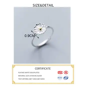 INZATT Reálne 925 Sterling Silver Kvetu Rastlín Nastaviteľný Krúžok Pre Módu Ženy Minimalistický Jemné Šperky Roztomilý Príslušenstvo