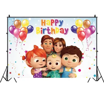 Cocomelon Pozadie Deti Happy Birthday Party Baby Sprcha Balón Foto Pozadie Dekor Banner Studio Prop