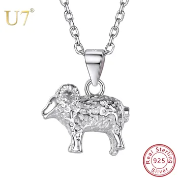 U7 925 Sterling Silver Roztomilý Ovce Kozy Zvierat, Prívesky, Náhrdelníky, Módne Čínskeho Zverokruhu Šperky Čo pre Ženy, Darčeky Nové SC187
