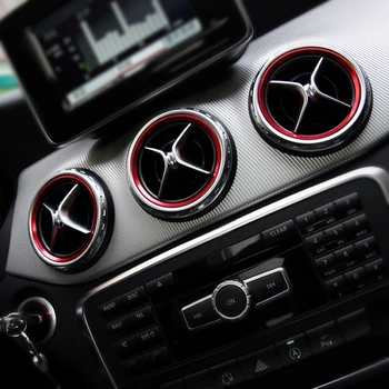 Pre Mercedes Benz Automatická klimatizácia Zásuvky Ozdobné krúžky nálepky w213 w212 w205 w204 w163 GLC GLA AC vetracie otvory dekorácie