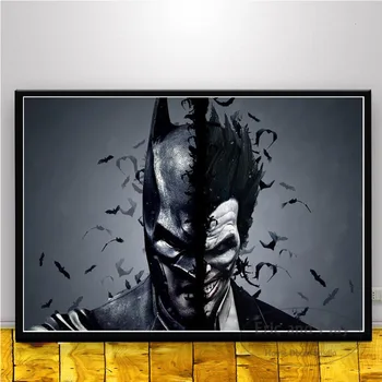 Batman Filmu, Anime Joker Heath Ledger Wall Art Obraz Plagáty a Vytlačí Plátno na Maľovanie pre Miestnosti Domova