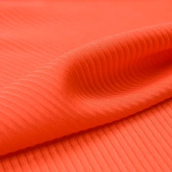 Priadza-farbené Módne 3D Prekladané Ťažké Čistého Hodvábu Textílie,Oranžová Farba,Proti vráskam,Šitie na Šaty,Košele,Nohavice,Plavidlá, ktoré Lodenice