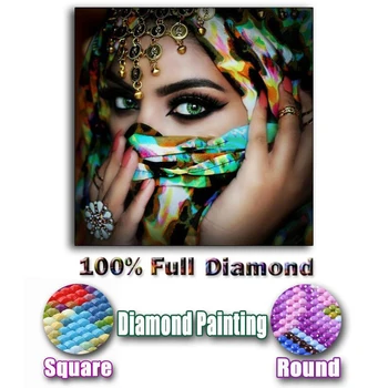 Nové 5D DIY Diamond Maľovanie maskované krásy oči Cross Stitch Domova Diamond Mozaika kruhové Diamond Výšivky Dary