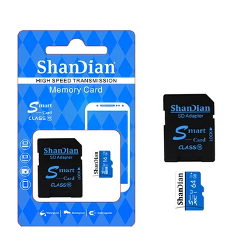 ShanDian Micro SD pamäťová karta 32GB class10 64 GB 16 GB 8 GB TF karty Microsd Pero disk, pamäť Flash disk pre smart telefón