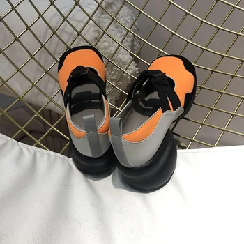 Nová Platforma Topánky Japonskom Štýle Vintage Pracky Mary Janes Topánky Harajuku Ženy Plytké Úst Ležérne Topánky Hrubé Dno Orange