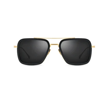 2021 Mužov Polarizované Slnečné Okuliare 3 Farby Siliver/Gold/Modrý Štvorec Kovový Rám Dodávané S Box