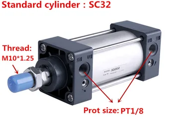 Doprava zadarmo high-kvalitné SC32 série 25 mm vŕtanie do 1000mm zdvih Štandardné valec vzduchu v pneumatických valcov