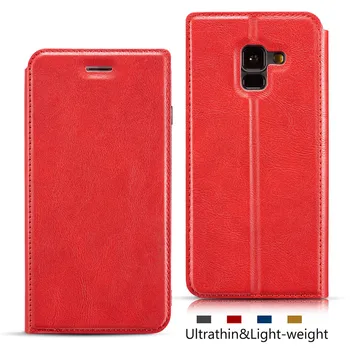 Ultra-tenké flip peňaženky telefón puzdro pre Samsung Galaxy A8 2018 SM-A530F A530F/DS Prípadoch Luxusné puzdro karty sloty pre prídavné Kryty